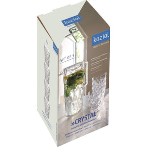 koziol CRYSTAL Kanne 1,6 l + 4 Becher crystal
