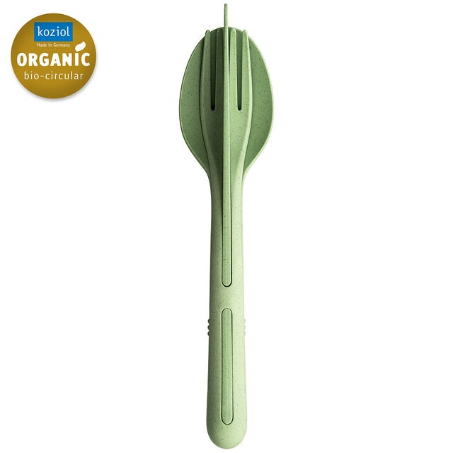 koziol KLIKK Besteck-Set 3-tlg – nature leaf green