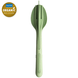 koziol KLIKK Besteck-Set 3-tlg – nature leaf green