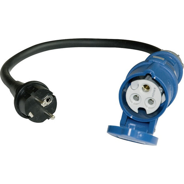 Kupplung CEE auf Schukostecker 0,35 m - Blau