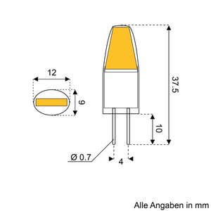 LED G4 Turm COB 2,5W – 2700K, 240 lm - 3