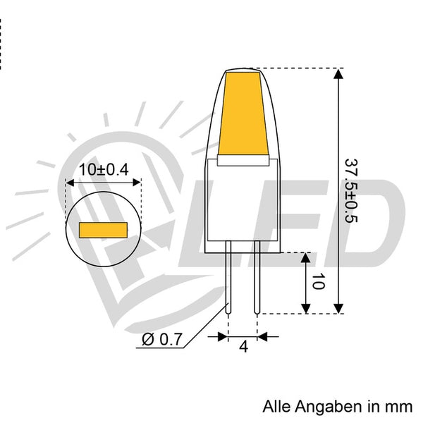 LED Leuchtmittel G4 COB 1,5W warmweiß 2700K - 4