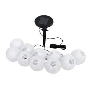 LED Solar-Lichterkette 10-flammig in Weiß/Silber