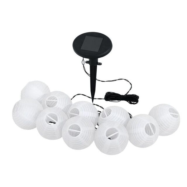 LED Solar-Lichterkette 10-flammig in Weiß/Silber