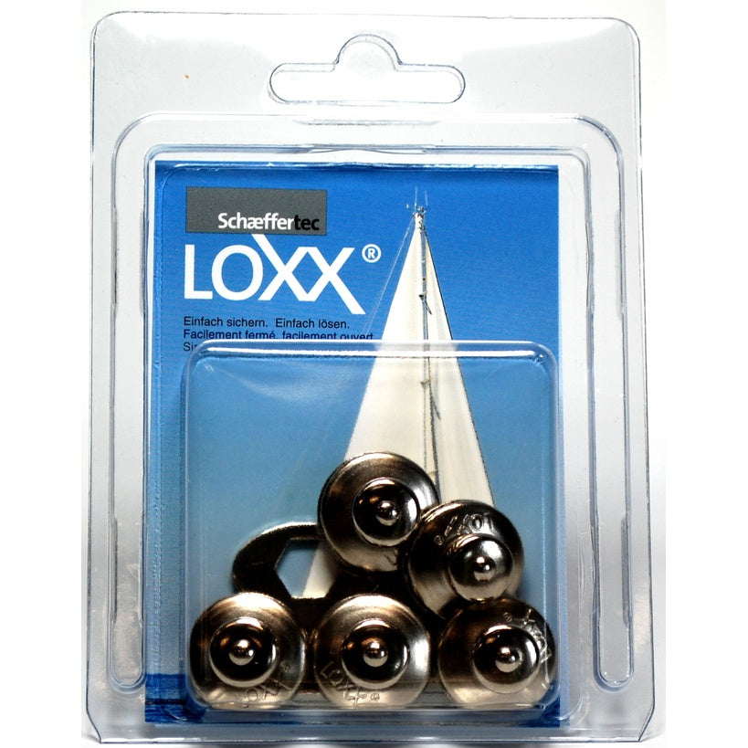 Loxx Druckknopf Oberteil 5 Stück Messing vernickelt