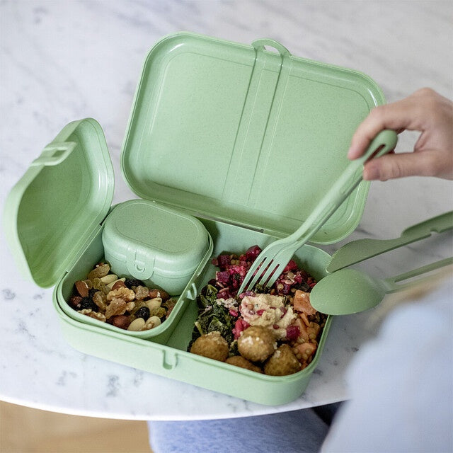 Lunchbox PASCAL READY 4er-Set nature leaf green