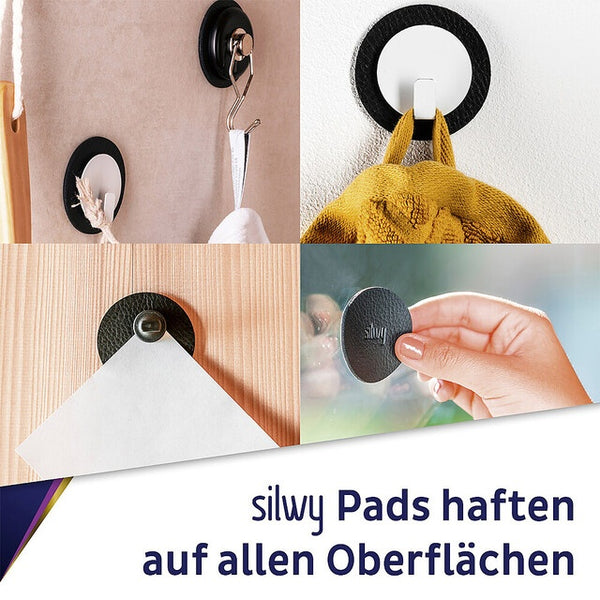 Magnet-Haken schwarz mit Metall-Nano-Gel-Pad