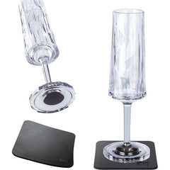 Magnet-Kunststoffgläser 2er-Set SEKT 150 ml transparent