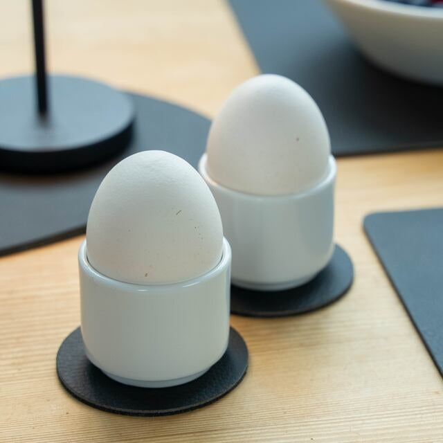Magnet-Porzellan-Eierbecher 2er Set – weiß