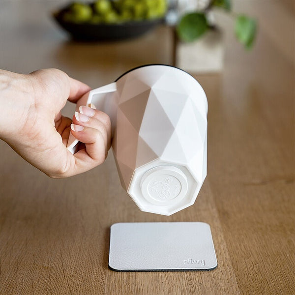 Magnet Tasse silwy mit Nano-Gel-Pad – weiß - 4