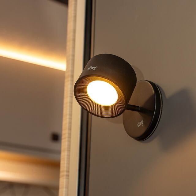 Magnet-Wandleuchte SPOTY 7,5 cm Schwarz