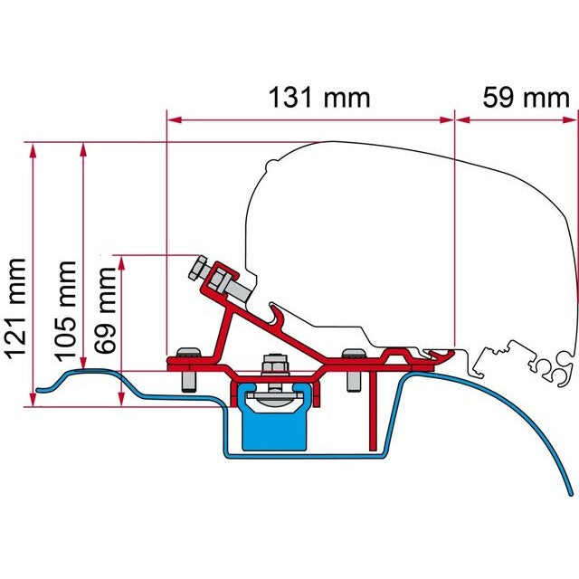 Markisenadapter Fiamma F65 für VW Crafter ab 2017