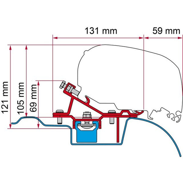 Markisenadapter Fiamma F65 für VW Crafter ab 2017