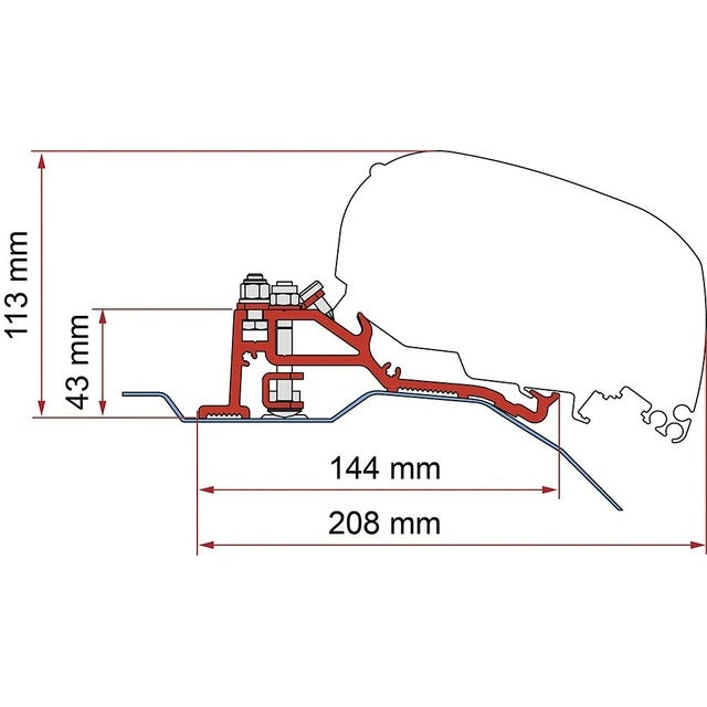 Markisenadapter FIAMMA für Ducato H2 Skyroof