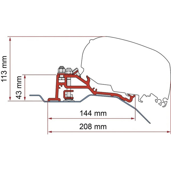 Markisenadapter FIAMMA für Ducato H2 Skyroof