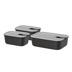 MEPAL Vorratsdosenset Easyclip 3tlg. schwarz PP luftdicht 450 bis 1500 ml