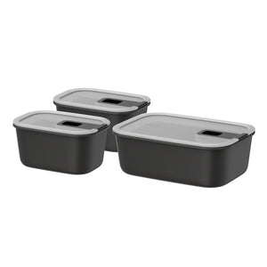 MEPAL Vorratsdosenset Easyclip 3tlg. schwarz PP luftdicht 450 bis 1500 ml