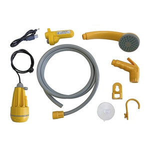 Mobile Dusche H.A.B.A. Akku grau/gelb – langlebig