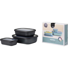 Multischüssel-Set MEPAL Cirqula 3-teilig Nordisch Schwarz
