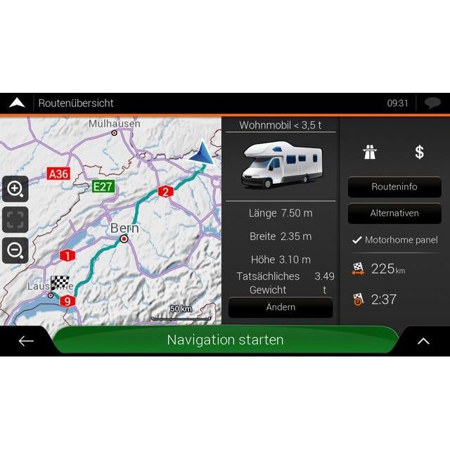 Navigationssoftware ZENEC Z-EMAP76MH-TT3 für Reisemobile