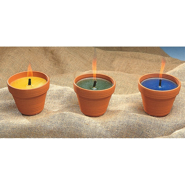 Party-Kerzen Tontöpfe 3er-Pack – Zitronenduft