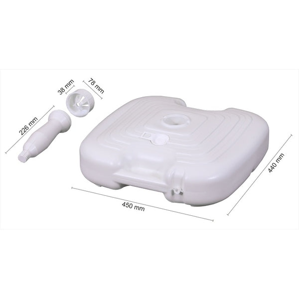 PE Schirmständer weiß für 25-32 mm Stöcke