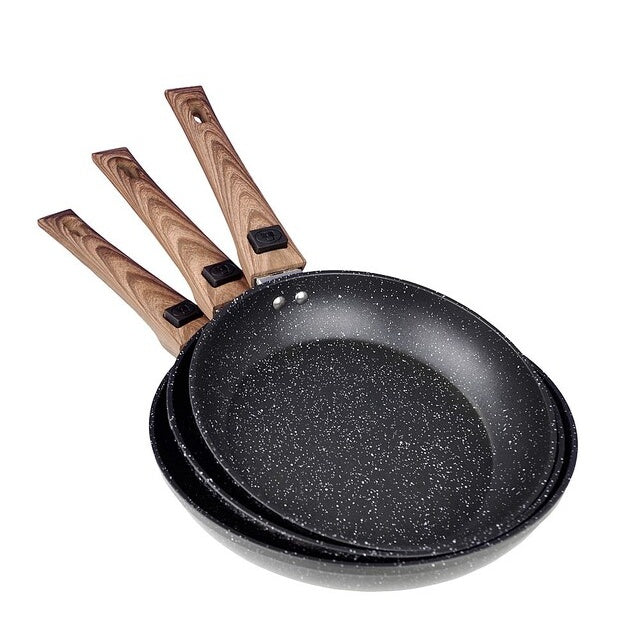Pfannenset Alu Black Line 3-tlg. mit Holzgriff