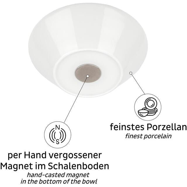 Porzellan-Magnet-Bowls silwy 2er-Set, weiß