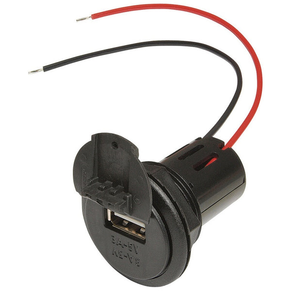 Power USB Einbausteckdose 12–24V mit Deckel