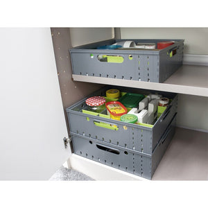 purvario STAUTOWER 3er-Set Stapelboxen anthrazit