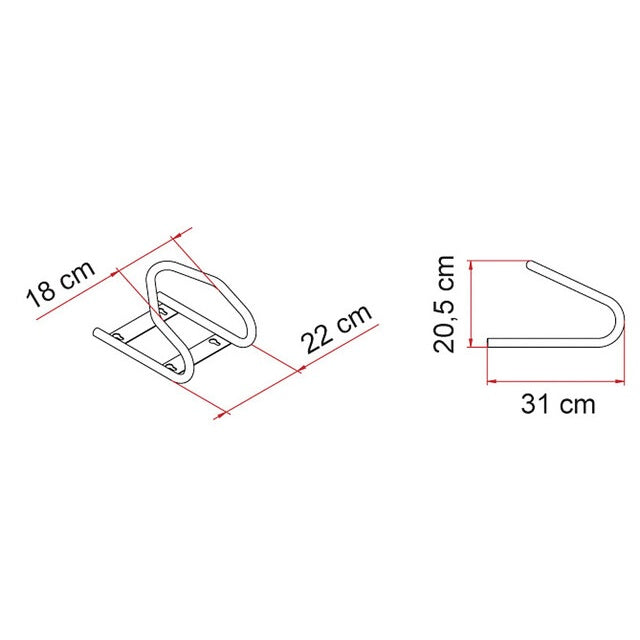 Radhalterung Fiamma für Motorroller vorne