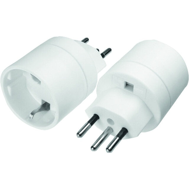 Reiseadapter CH Schutzkontakt 250V Ø45mm weiß