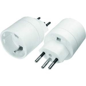 Reiseadapter CH Schutzkontakt 250V Ø45mm weiß
