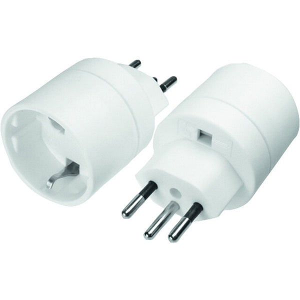 Reiseadapter CH Schutzkontakt 250V Ø45mm weiß