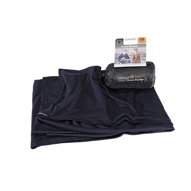 Reisedecke Cocoon Merino 180x140 – graphite blue