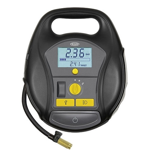 RING 4in1 Luftkompressor 12V/230V – Akku & Digital