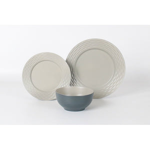 Riple Sand Geschirrset 12-tlg. grau – für 4