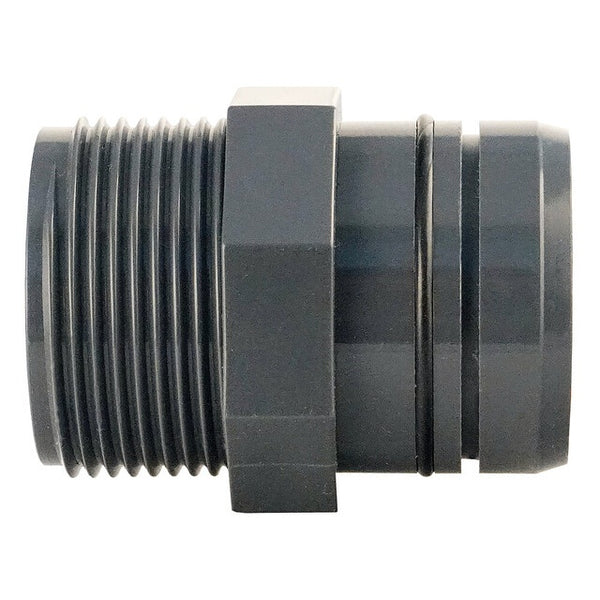 Rohrverbinder 40/32 mm mit AG 1 1/4" Grau