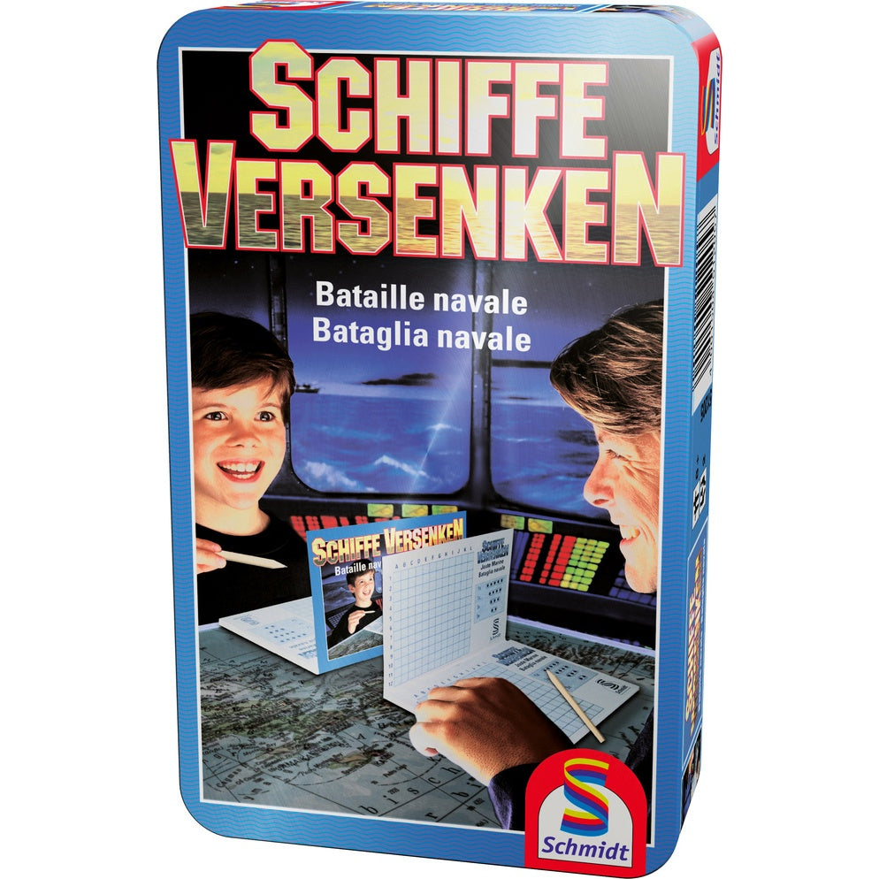 Schiffe versenken – Reisespiel in Metalldose