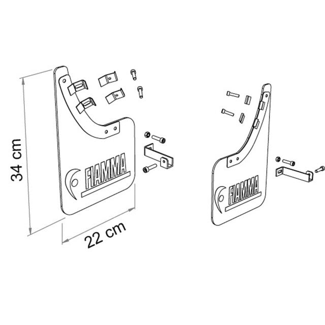 Schmutzfänger FIAMMA für Fiat Ducato 340x220mm 2er Set