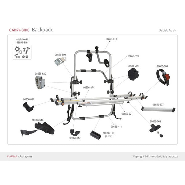 Schraubmutterkit FIAMMA 98656-291 schwarz - 2