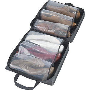 Schuhtasche Deep Black – 6 Fächer, schwarz