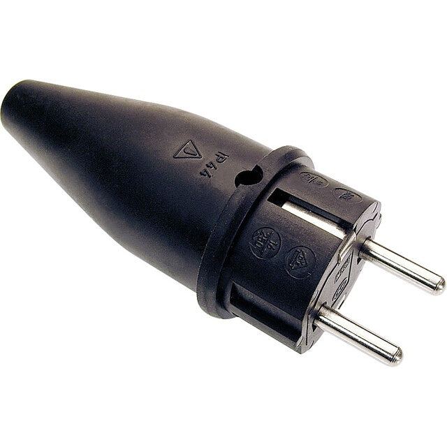 Schuko-Stecker schwarz für Kabel H07RN-F 3x2,5 mm²