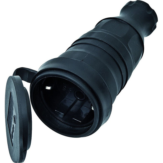 Schutzkontakt-Kupplung schwarz, IP44, 16 A