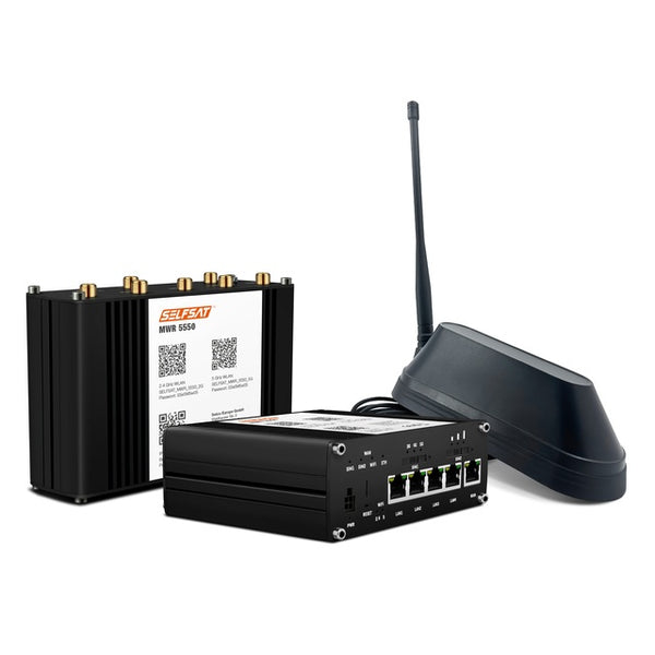 SELFSAT MWR 5550 5G Cat 20 WLAN Router bis 3,3 Gbps 2 SIM inkl. Dachantenne