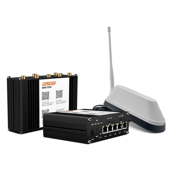 SELFSAT MWR 5550 5G Cat 20 WLAN Router bis 3,3 Gbps 2 SIM inkl. Dachantenne