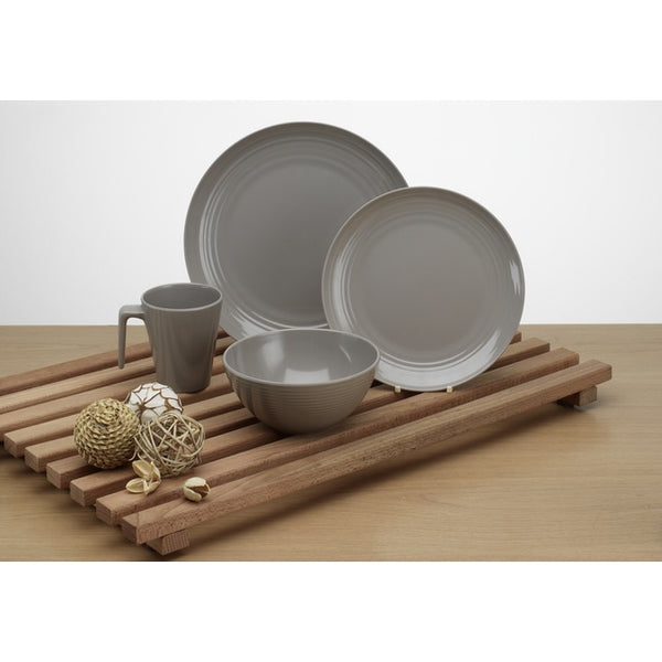 Seramika Latte Melamin Geschirrset 16-tlg. für 4, Grau - 2