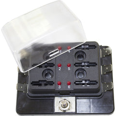Sicherungshalter 6 FS - LED Schwarz für FS-Sicherungen