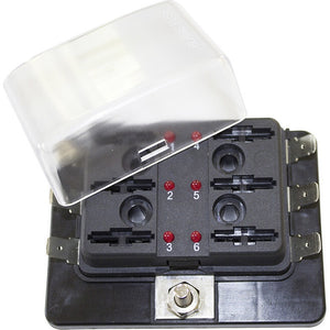 Sicherungshalter 6 FS - LED Schwarz für FS-Sicherungen