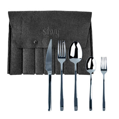 silwy Reisebesteck-Set mit Filz-Etui (5-tlg)